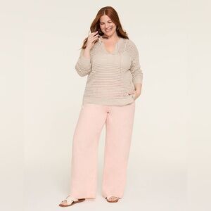 Lane Bryant Soft Linen Blend Wide Leg Mid‎ Rise Pants Size 18 Peach NWT $79.95